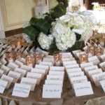 Here is a great arrangement: circular and alphabetical. Several people can look at one time and also find their place card quickly.